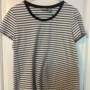 Chico's Monochrome Striped Short Sleeve Tee